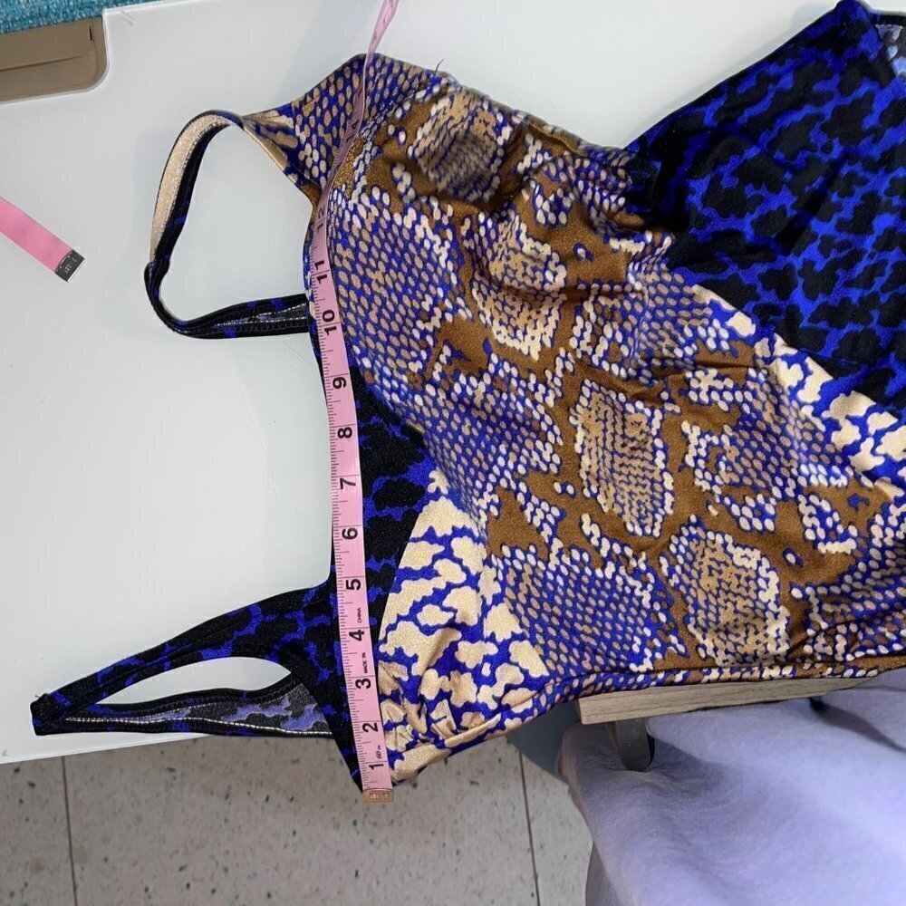 Gottex Vintage 80s Womens Swimsuit Multicolor Size 10 Snakeskin Print One Piece - Picture 8 of 10
